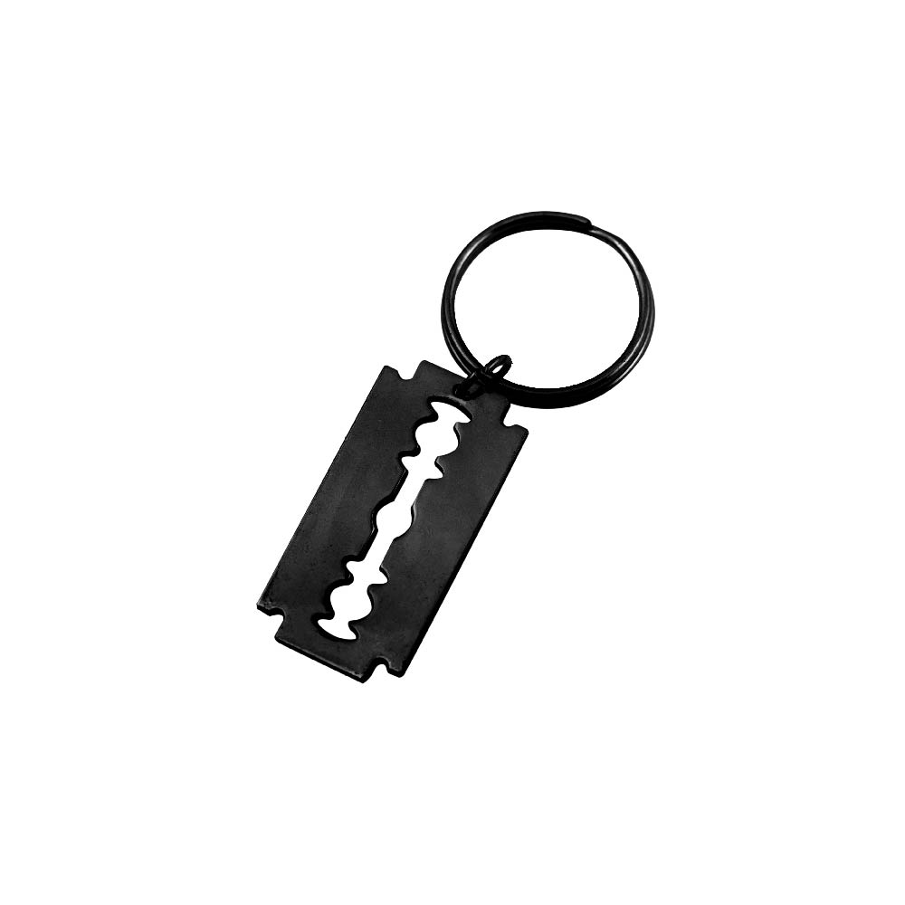 Safety Razor Blade Necklace & Key Ring - Image 2