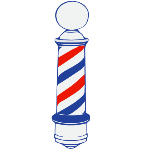 barber pole static cling decal